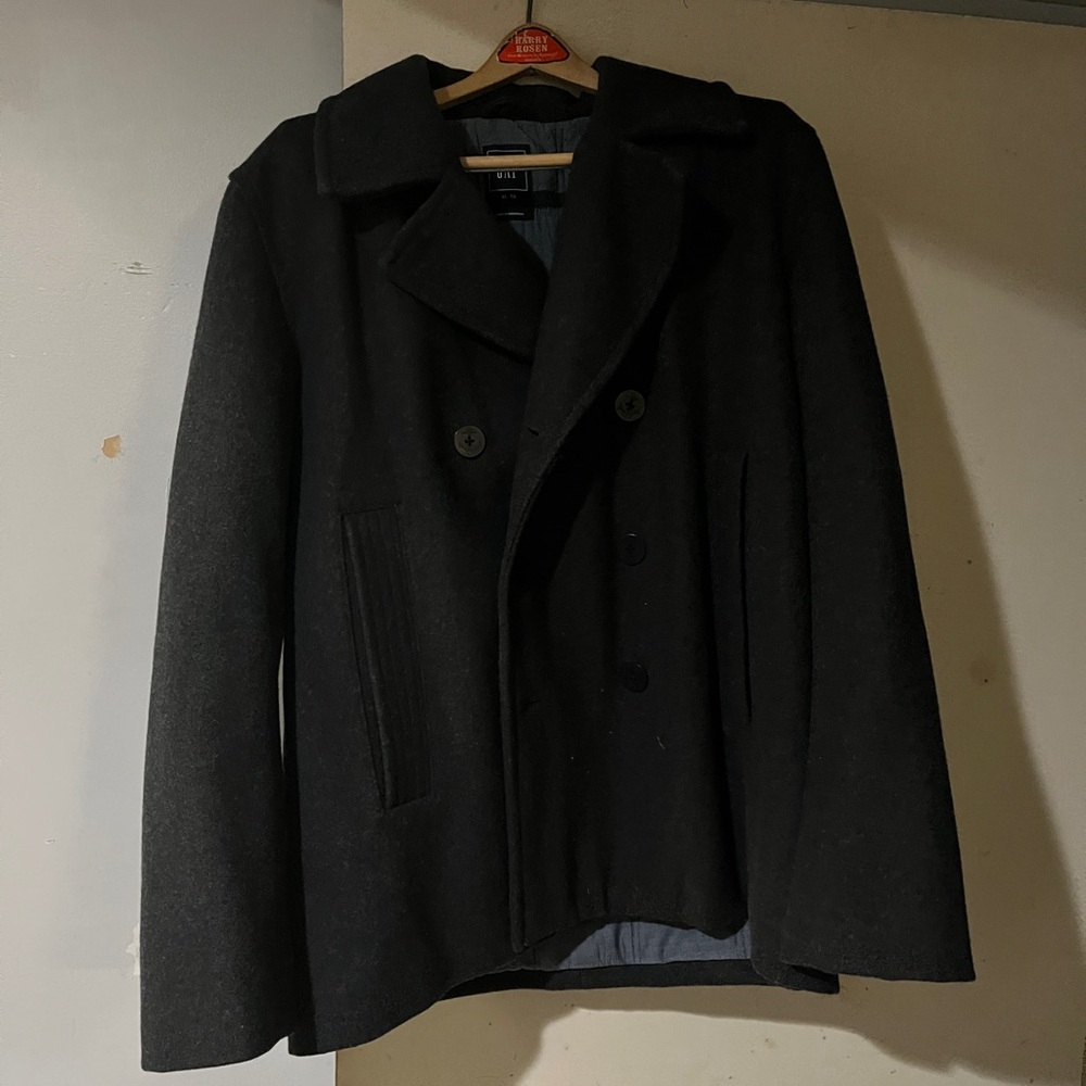 Men's Grey Peacoat